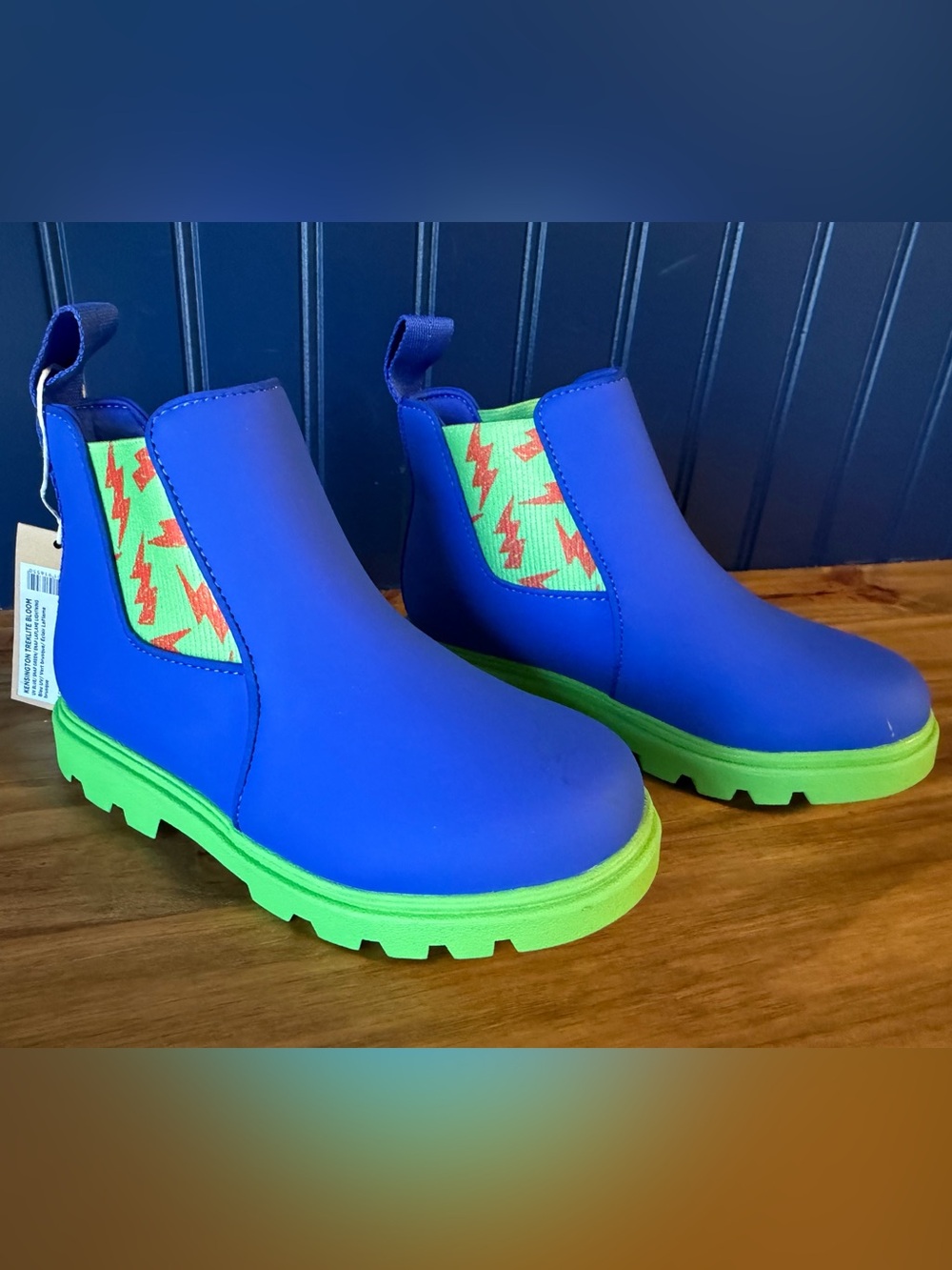 Native Shoes Kensington Treklite Bloom Kids Chelsea Boots Blue Green C11
